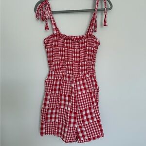 Old Navy Red and White Gingham Romper